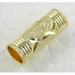 Gold Plated Bracelet, necklace spacer Tube