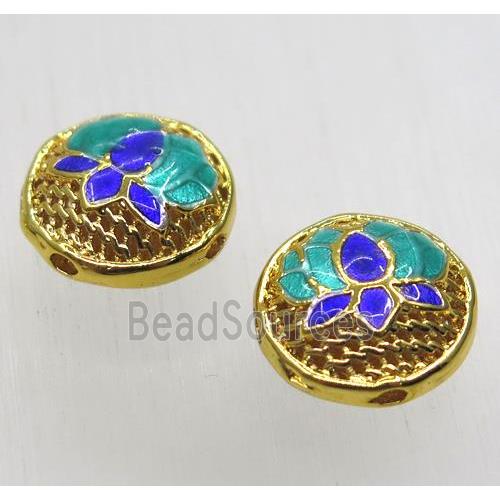 enameling copper spacer bead, flat round