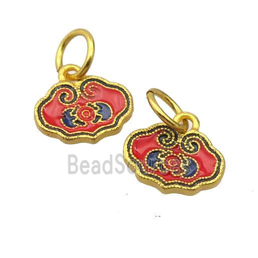 Chinse traditional jewelry pendant with enamel, alloy, gold plated