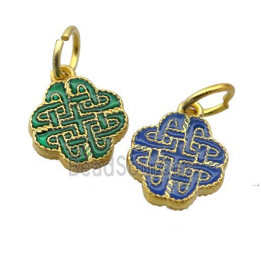 alloy pendant with enamel, gold plated