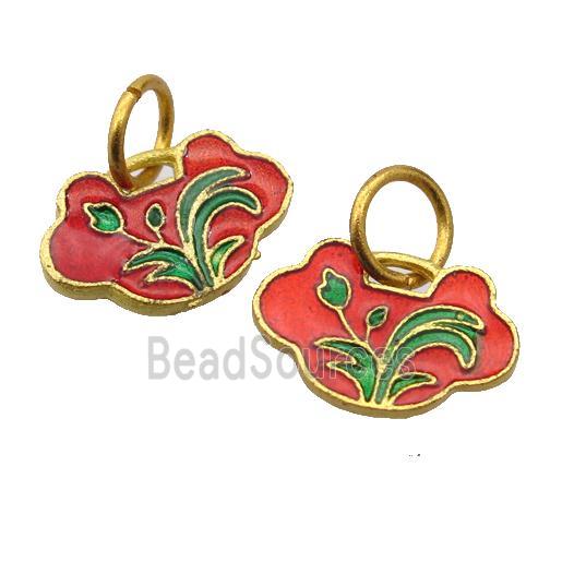 alloy pendant with enamel, gold plated