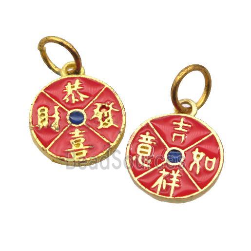 alloy pendant with enamel, gold plated