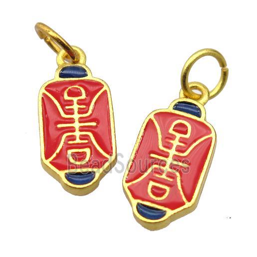 alloy pendant with enamel, gold plated