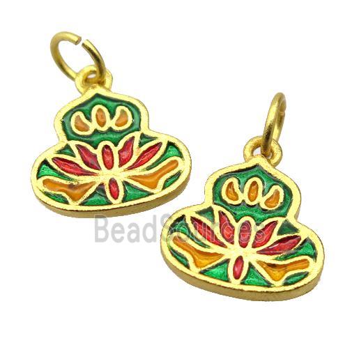 alloy pendant with enamel, gold plated