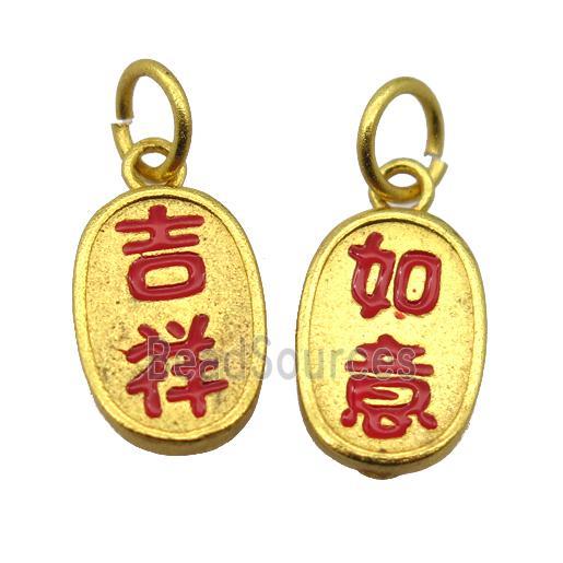 alloy pendant with enamel, gold plated