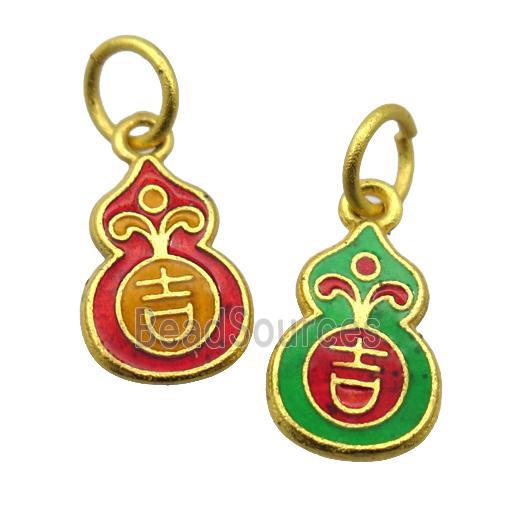 alloy pendant with enamel, gold plated