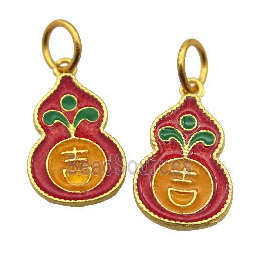 alloy pendant with enamel, gold plated