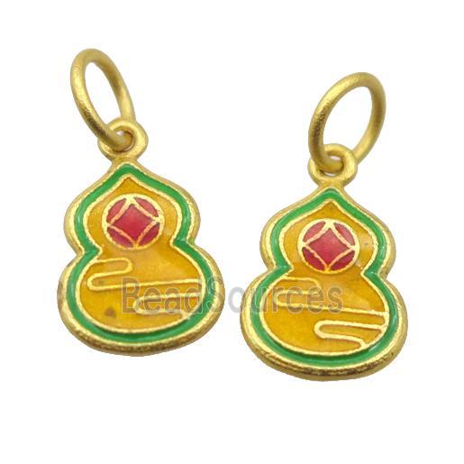 alloy pendant with enamel, gold plated