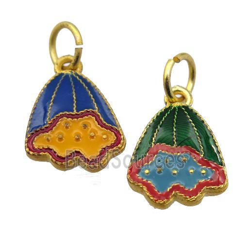 alloy pendant with enamel, gold plated