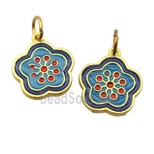 alloy pendant with enamel, gold plated