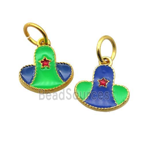 alloy pendant with enamel, gold plated