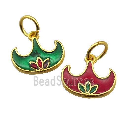 alloy pendant with enamel, gold plated