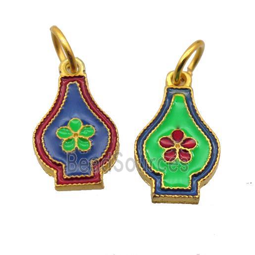 alloy pendant with enamel, gold plated