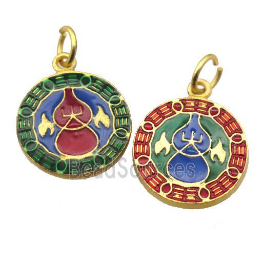 alloy pendant with enamel, gold plated