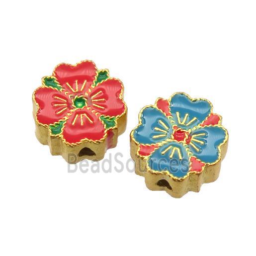 enamel alloy beads, gold plated