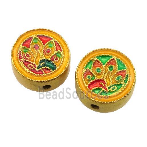 enamel alloy beads, gold plated