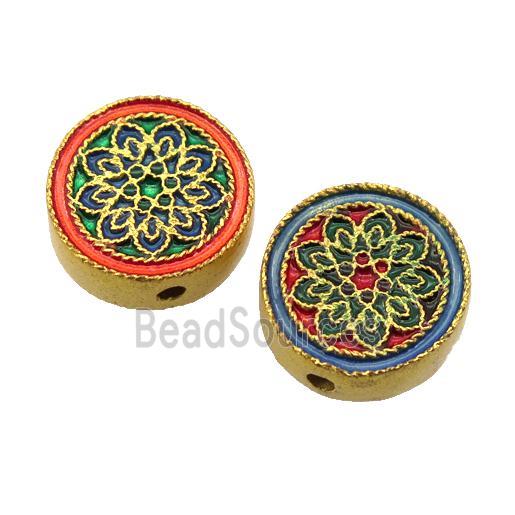 enamel alloy beads, gold plated