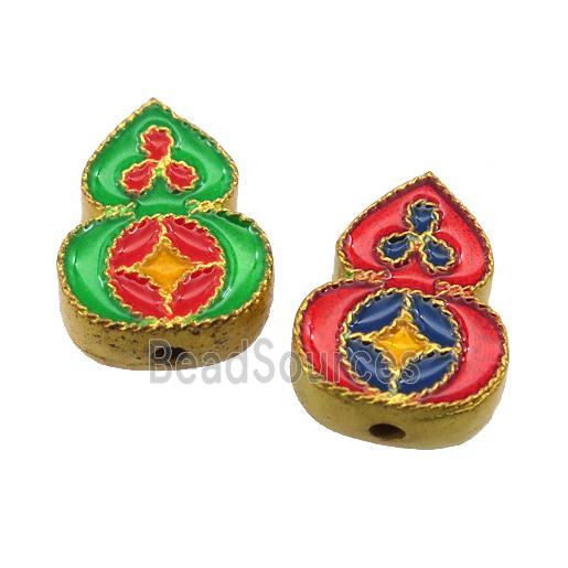 enamel alloy beads, gold plated