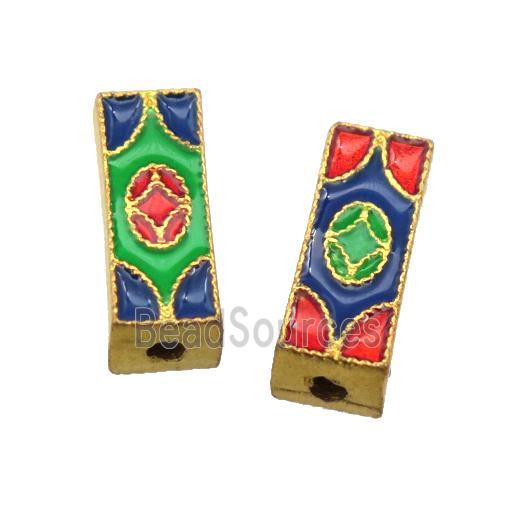 enamel alloy beads, gold plated