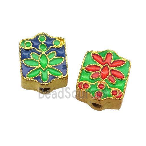 enamel alloy beads, gold plated