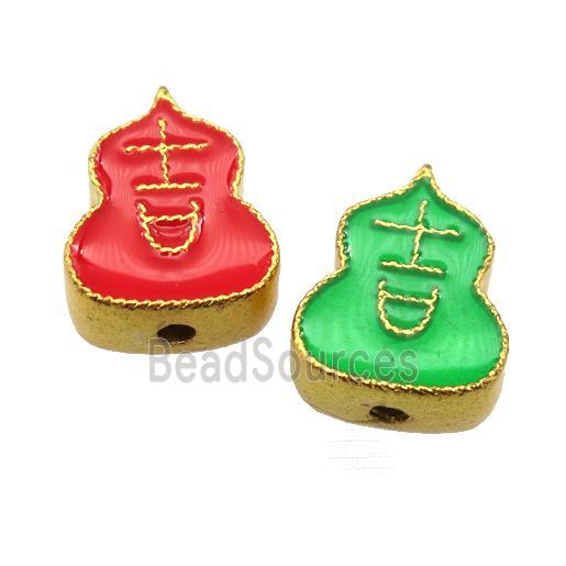 enamel alloy beads, gold plated