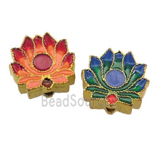 enamel alloy beads, gold plated