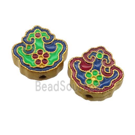 enamel alloy beads, gold plated