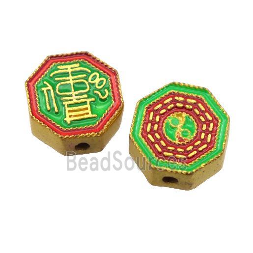 enamel alloy beads, gold plated