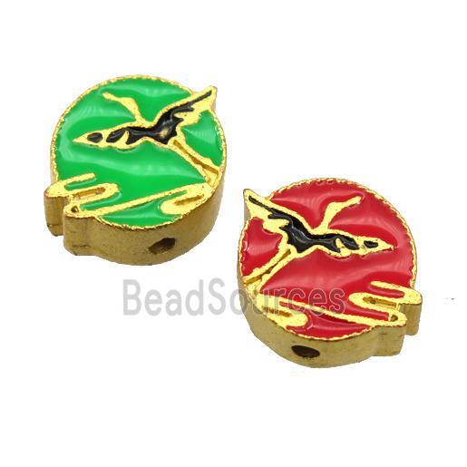 enamel alloy beads, gold plated