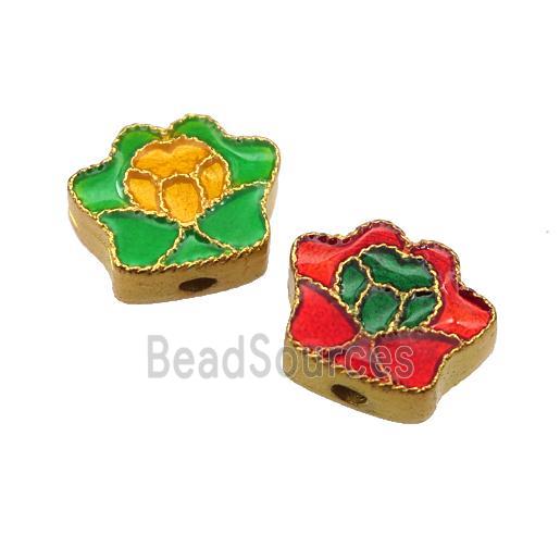 enamel alloy beads, gold plated