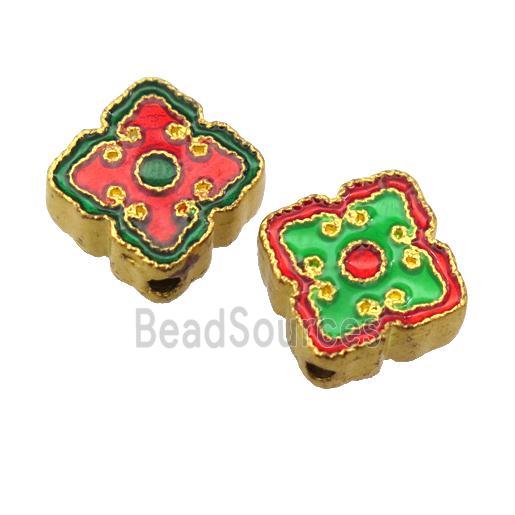 enamel alloy beads, gold plated