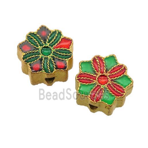 enamel alloy beads, gold plated