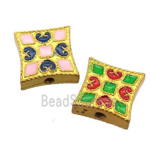 enamel alloy beads, gold plated