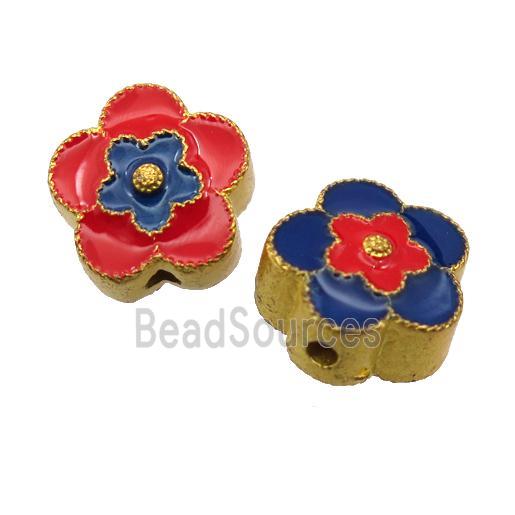 enamel alloy beads, gold plated