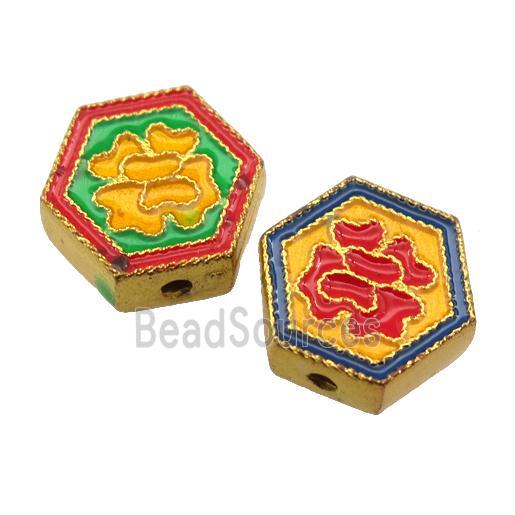 enamel alloy beads, gold plated