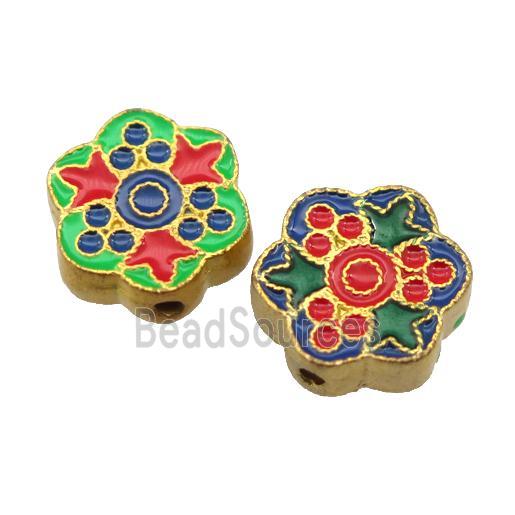 enamel alloy beads, gold plated