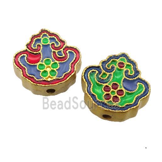 enamel alloy beads, gold plated