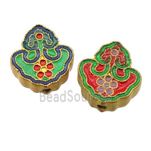 enamel alloy beads, gold plated