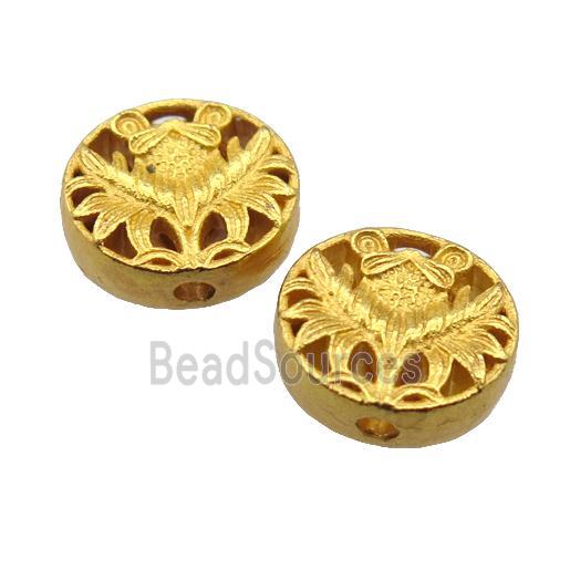 alloy beads, duck gold