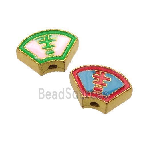 enamel alloy beads, gold plated