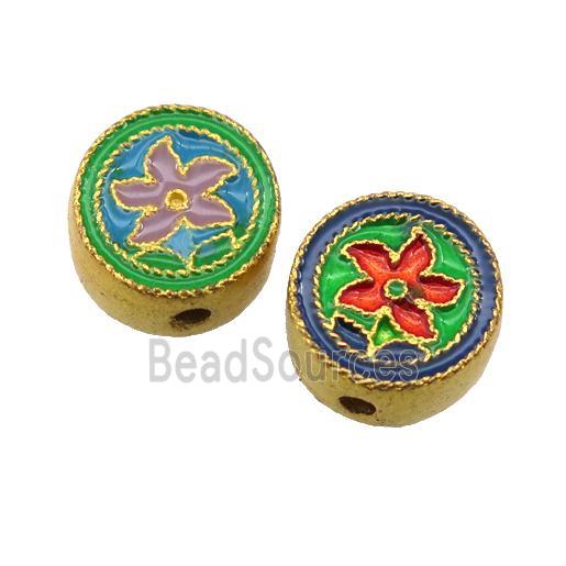 enamel alloy beads, gold plated