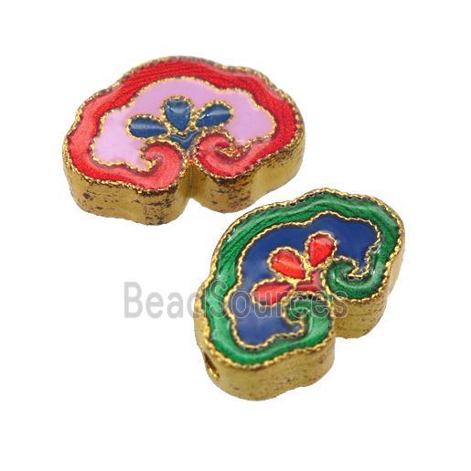 enamel alloy beads, gold plated