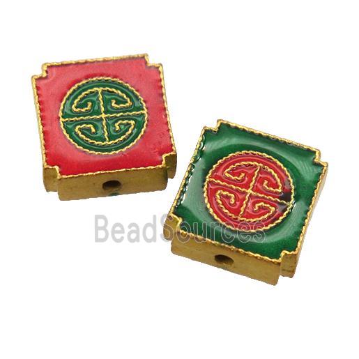 enamel alloy beads, gold plated