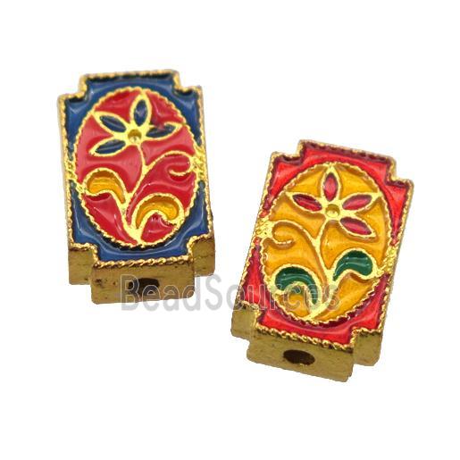 enamel alloy beads, gold plated