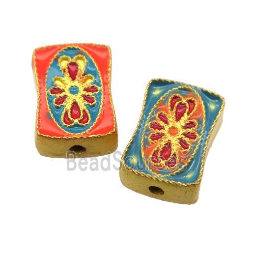 enamel alloy beads, gold plated