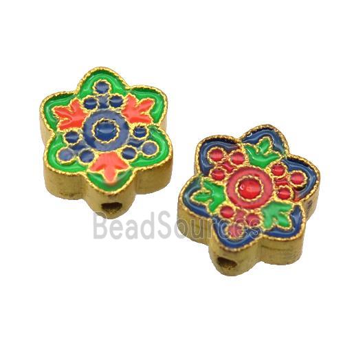 enamel alloy beads, gold plated