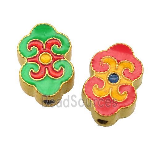 enamel alloy beads, gold plated