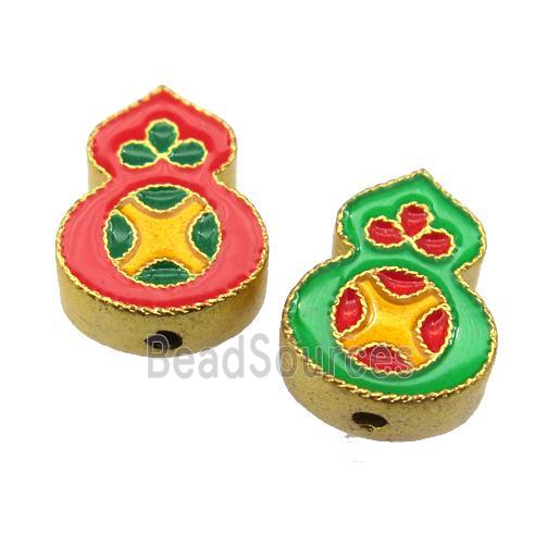 enamel alloy beads, gold plated