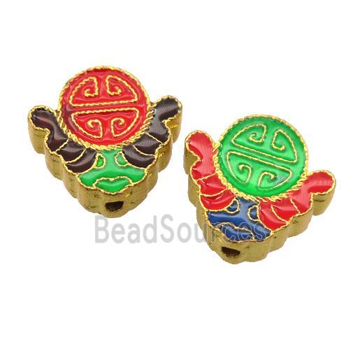 enamel alloy beads, gold plated