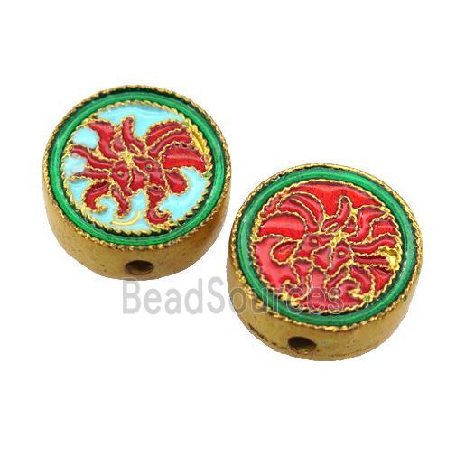 enamel alloy beads, gold plated